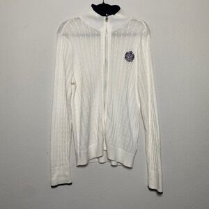 L-RL Active Vintage Cable Full Zip Sweater Old Money‎ Preppy Academia Ivy League